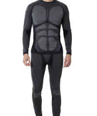 Термобелье мужское - фуфайка и кальсоны White Owl A1-389, серый с черным